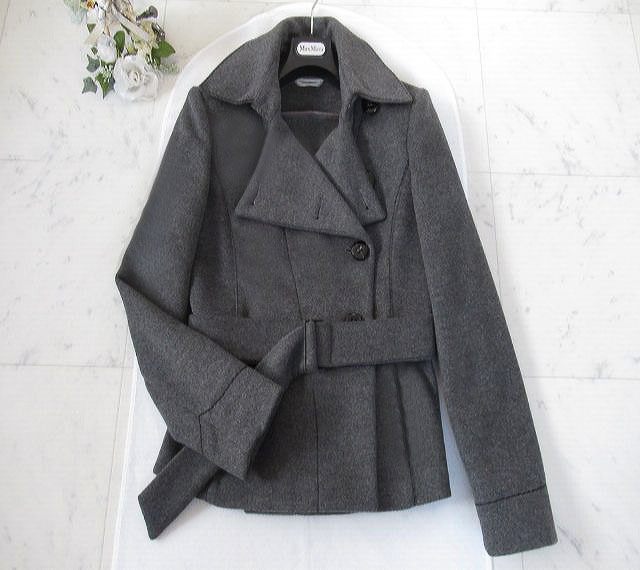 SPORTMAX　スポーツマックス　マックスマーラ　一枚仕立て　ヴァージンウール　ショートコート　42　Size　イタリア製　