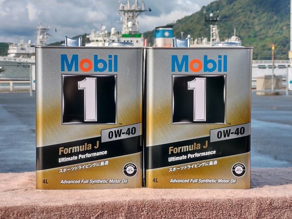 0W-40FJ⑧ Mobil 1 0W-40 Formula J 4L缶 2個 合計8L（モービル1）