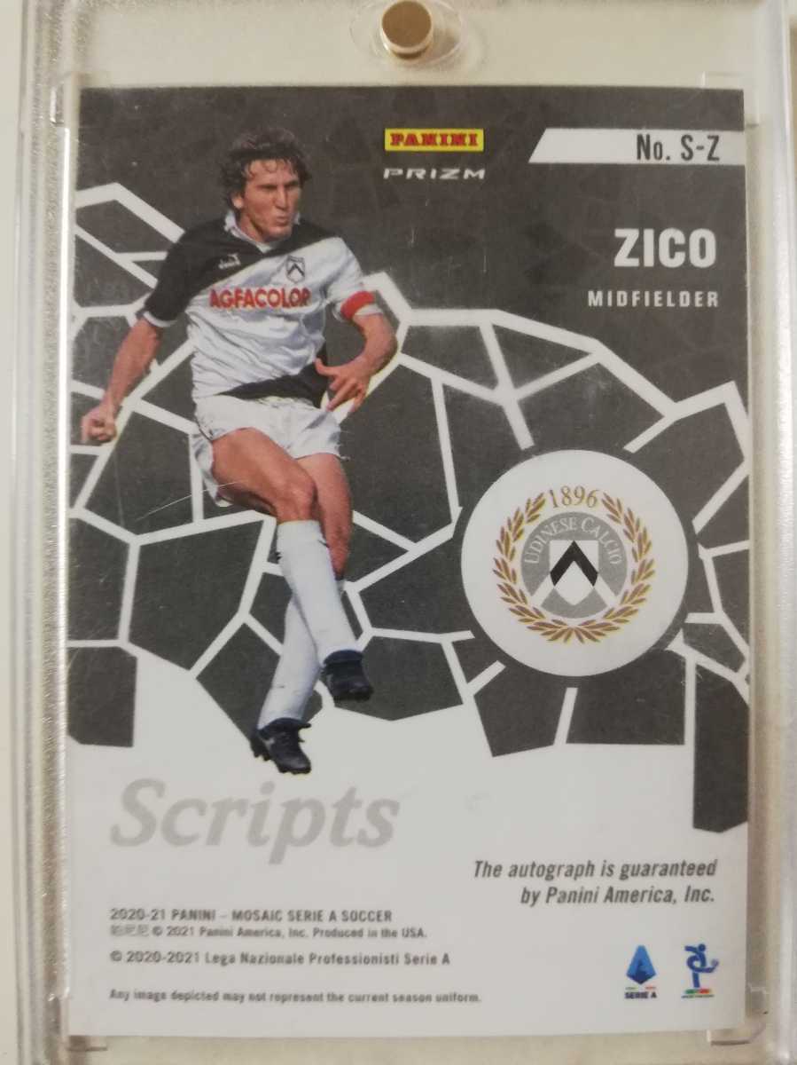 1円開始 2020-21 Panini Mosaic Soccer SerieA Zico auto ジーコ 直筆 