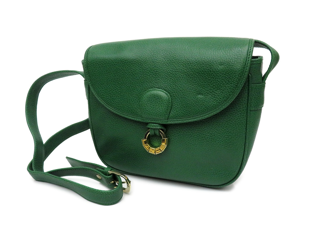 5356 LANCEL ランセル ロゴ金具 本革 レザー レディース 斜め掛け 