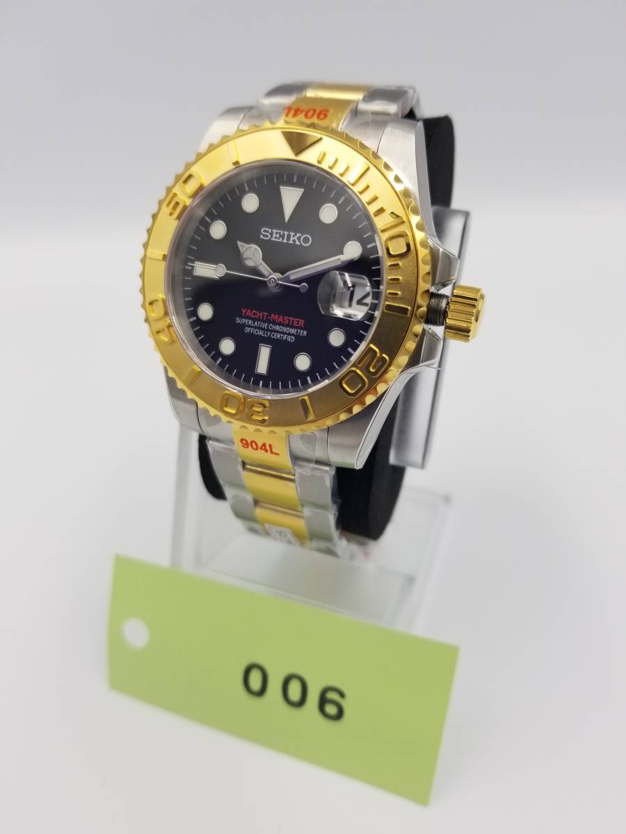 1円スタート】新品40mmヨットゴールドコンビ仕様SEIKO MODヨット  