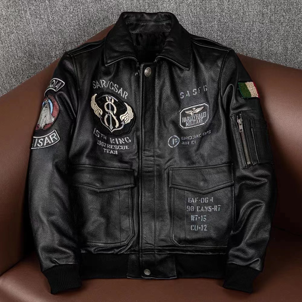 人気美品 フライトジャケット レザージャケット 牛革 ライダース 