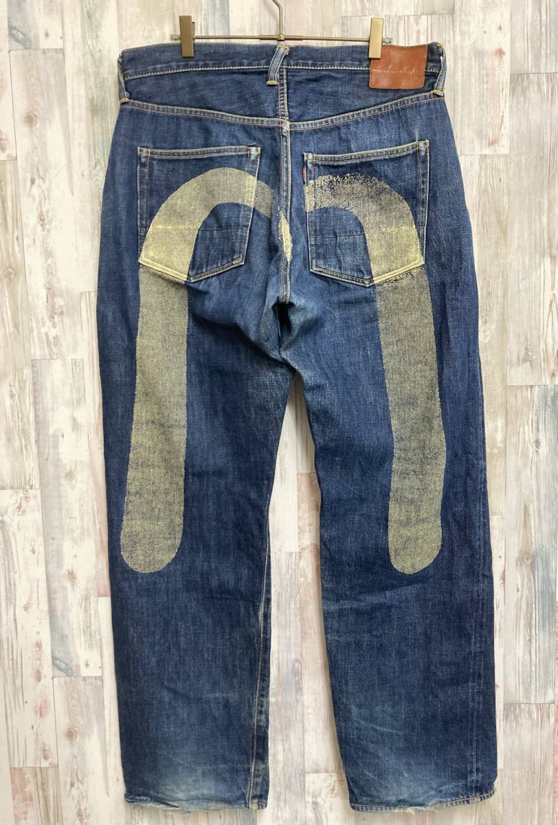 EVISU エヴィス LOT2001 NO2 白大黒ペイント インディゴデニム 