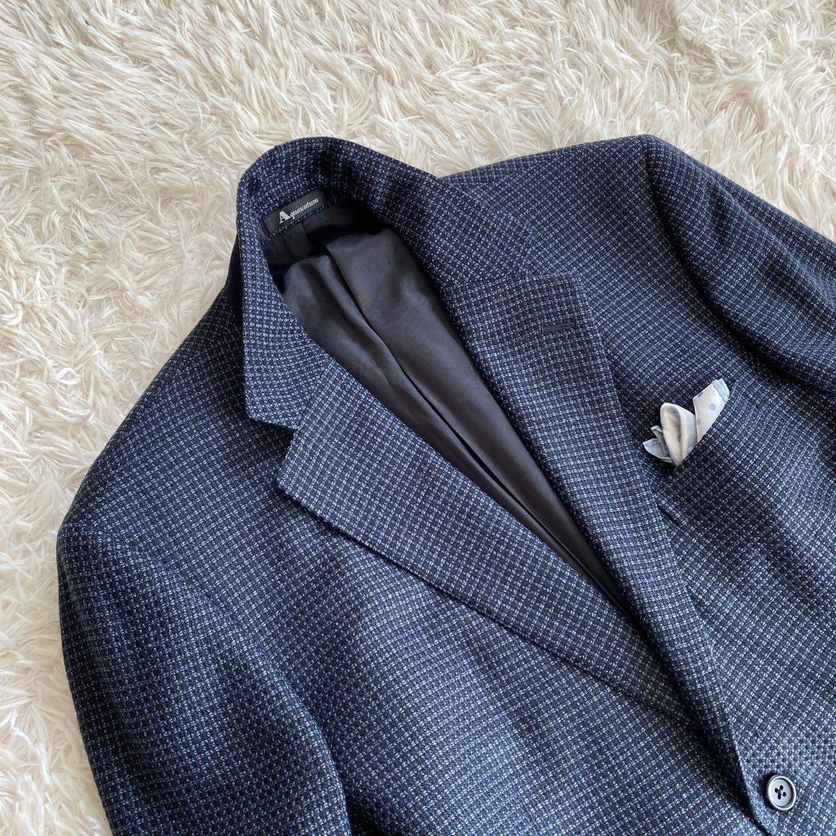 シルク100%】アクアスキュータム Aquascutum テーラードジャケット 