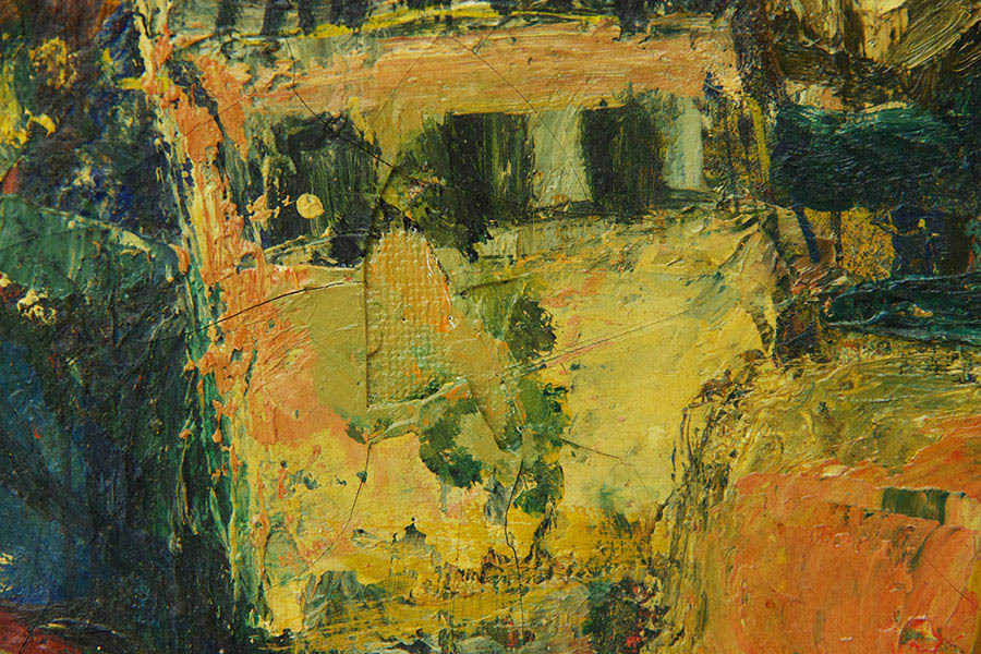 星守雄 『 清水の港 1959年 』 油彩 絵画 油絵 額装 洋画家 国画会会員