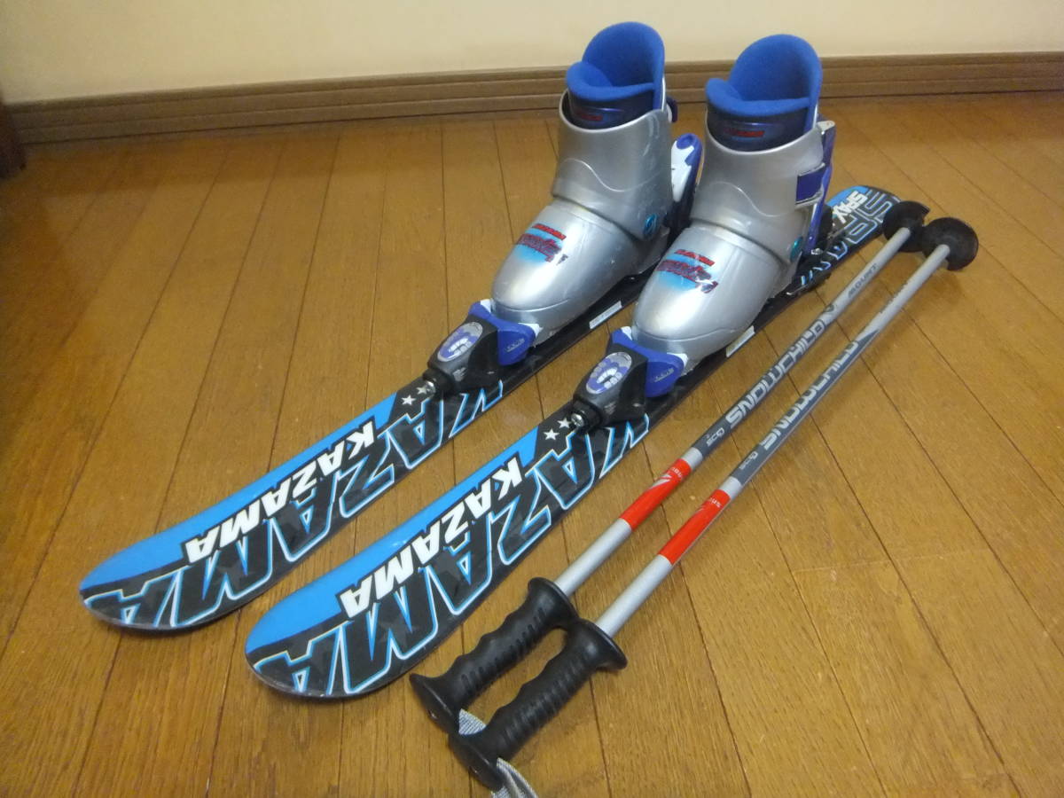 □男児用セット□スキー＊90cm□ブーツ＊19cm□ストック付□