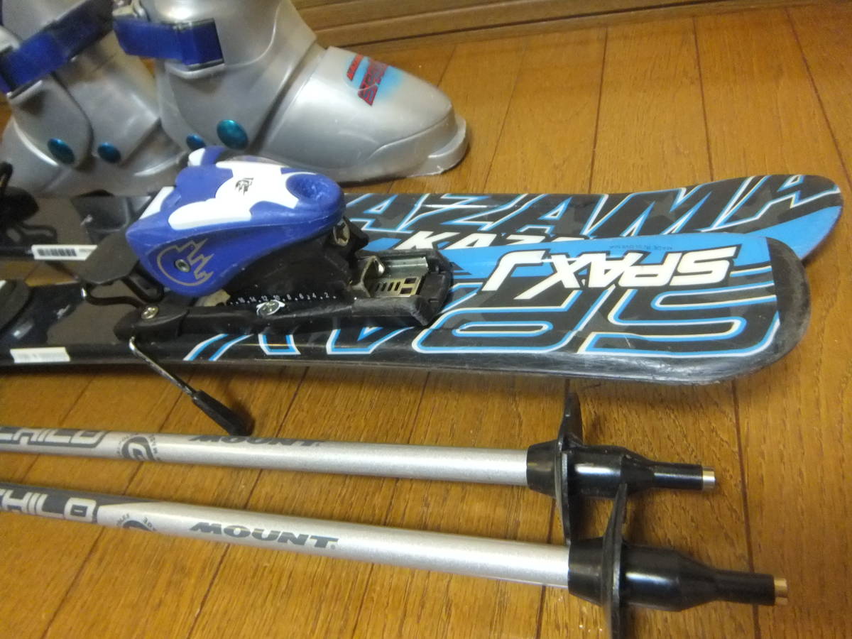 □男児用セット□スキー＊90cm□ブーツ＊19cm□ストック付□