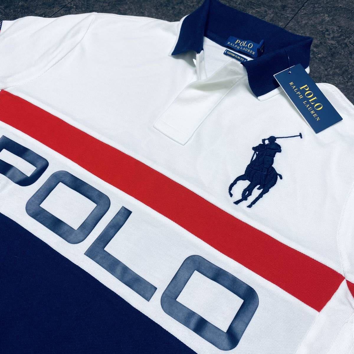 XXL/3L/XO 定価19800円 新品 ラルフローレン ストレッチ ロゴ 半袖 ポロシャツ メンズ ゴルフ US:XL ホワイト 白 送料無料 希少 ビッグロゴ ラルフローレン LAUREN RALPH ビッグ 福袋 SALE