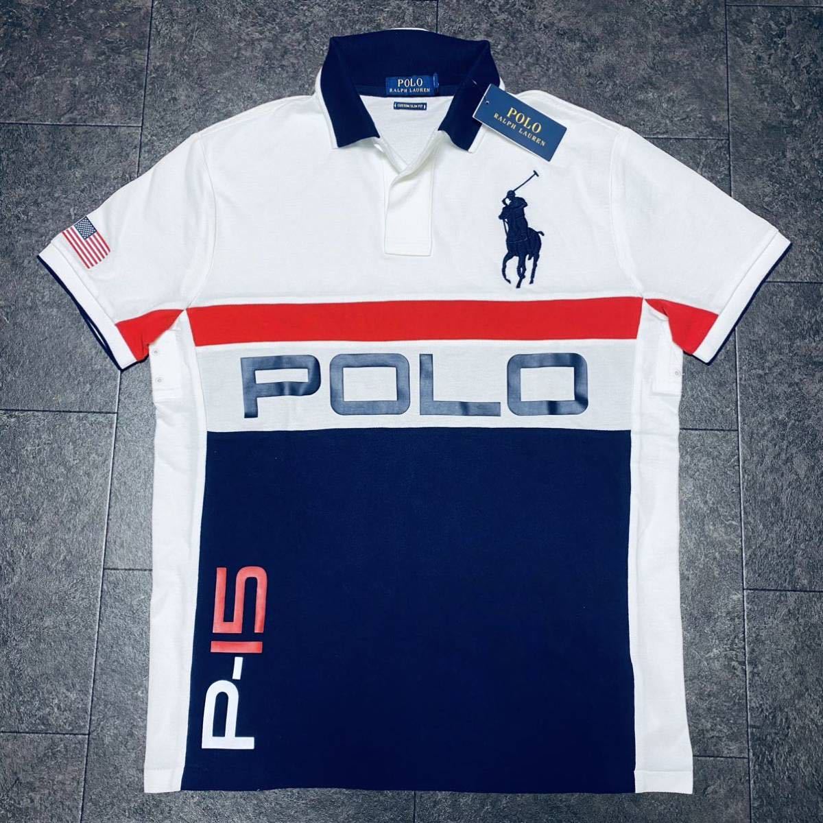 XXL/3L/XO 定価19800円 新品 ラルフローレン ストレッチ ロゴ 半袖 ポロシャツ メンズ ゴルフ US:XL ホワイト 白 送料無料 希少 ビッグロゴ ラルフローレン LAUREN RALPH ビッグ 福袋 SALE