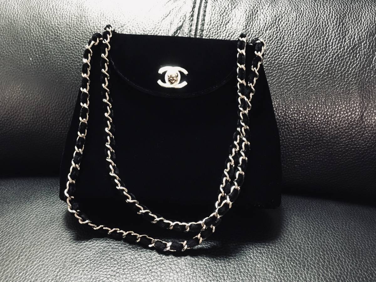 CHANEL シャネル ハンドバッグ チェーンバック ベルベット ミニ 