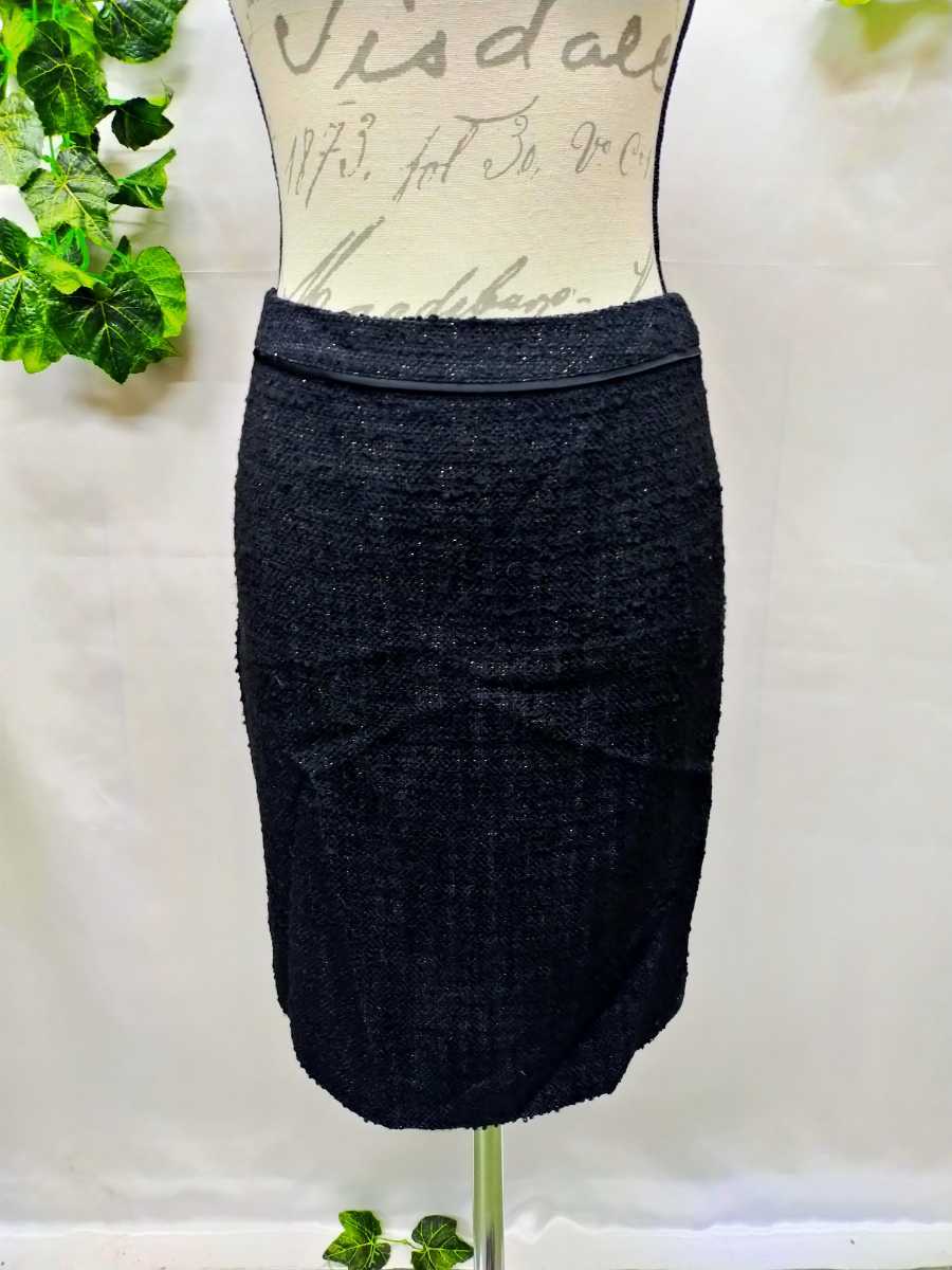 DKNY セットアップ ノーカラージャケット スーツ スカート 大きいサイズ15号～17号程度 ダナキャナン ビジュー装飾 セレモニー ノーカラージャケット（ノー 入卒&frasl;セレモニー&frasl;通勤ラメツイード ノーカラージャケットの通販 ラメ 黒 from セレモニースーツラメツイード