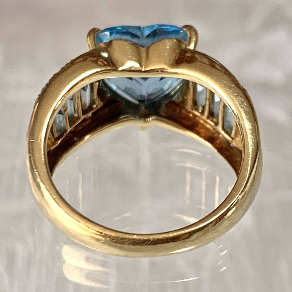 K18ハートブルートパーズリング約12号