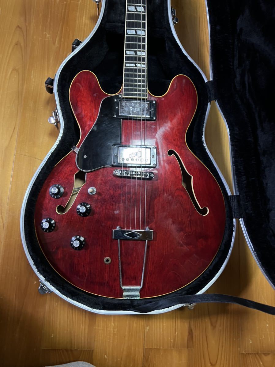 【ジャンク】グレコの古いセミアコ greco 70年代 レフティ セミアコ フルアコ ジャンク扱い(グレコ)｜売買