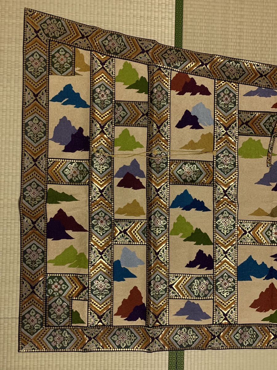 浄土宗【七条袈裟】冬用 本金別織刺繍遠山正倉院花弁文様織 修多羅