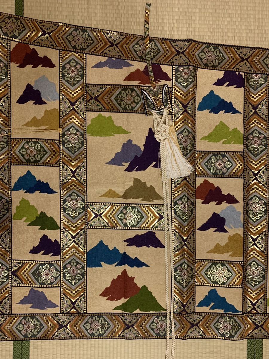浄土宗【七条袈裟】冬用 本金別織刺繍遠山正倉院花弁文様織 修多羅