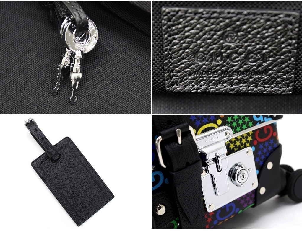 81万新品◇GUCCI◇英国製グローブ・トロッターコラボGGサイケデリック 