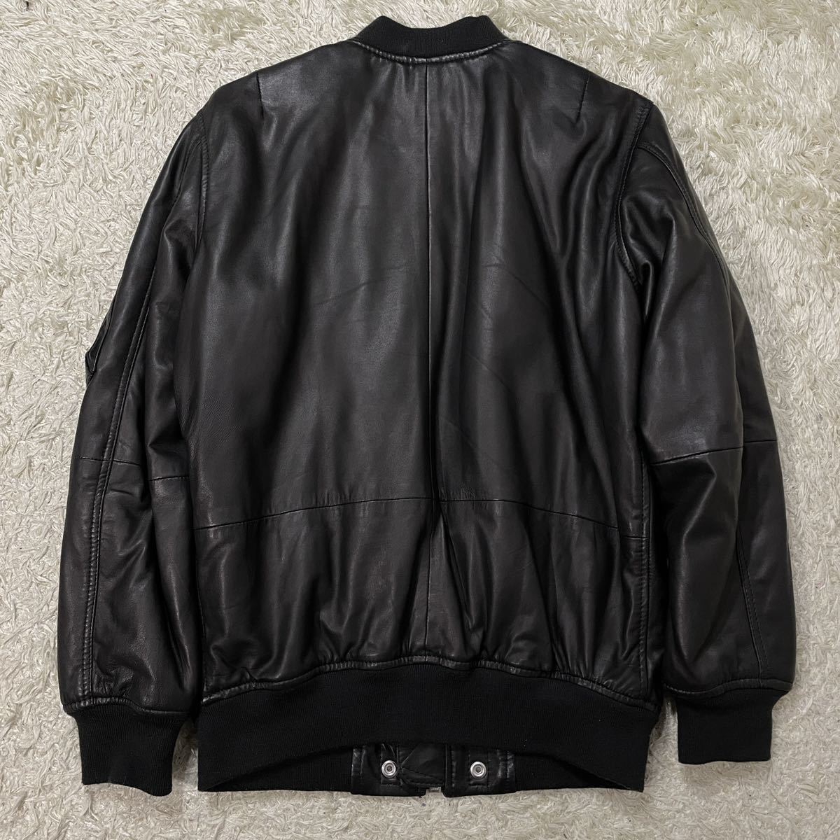 DIESEL 羊革 ラムレザー ジャケット ブルゾン 総柄ブラック M DIESEL 