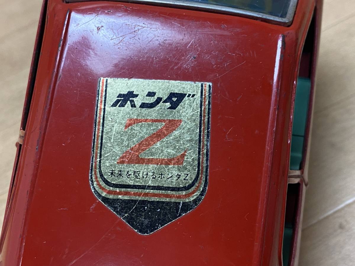 ブリキのオモチャ ホンダ Z GS ミニカー 赤 フリクション式 ブリキ 野村トーイ 野村トーイ製 ホンダ 当時物 ブリキの消防車
