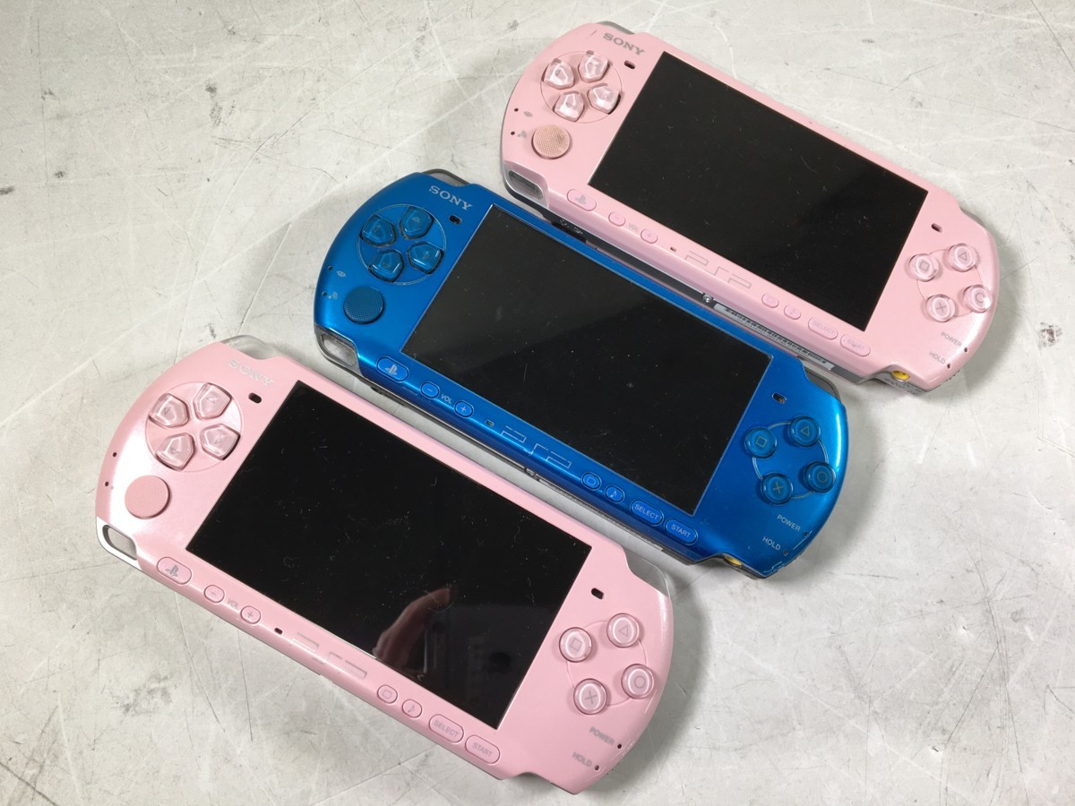 ♪△【SONY ソニー】PSP PlayStationPortable 3台セット PSP3000 