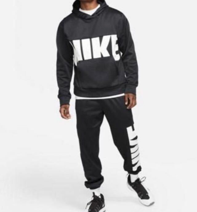 新品 L NIKE THERMA ナイキ サーマ 裏起毛 ビッグロゴ スウェット 上下 
