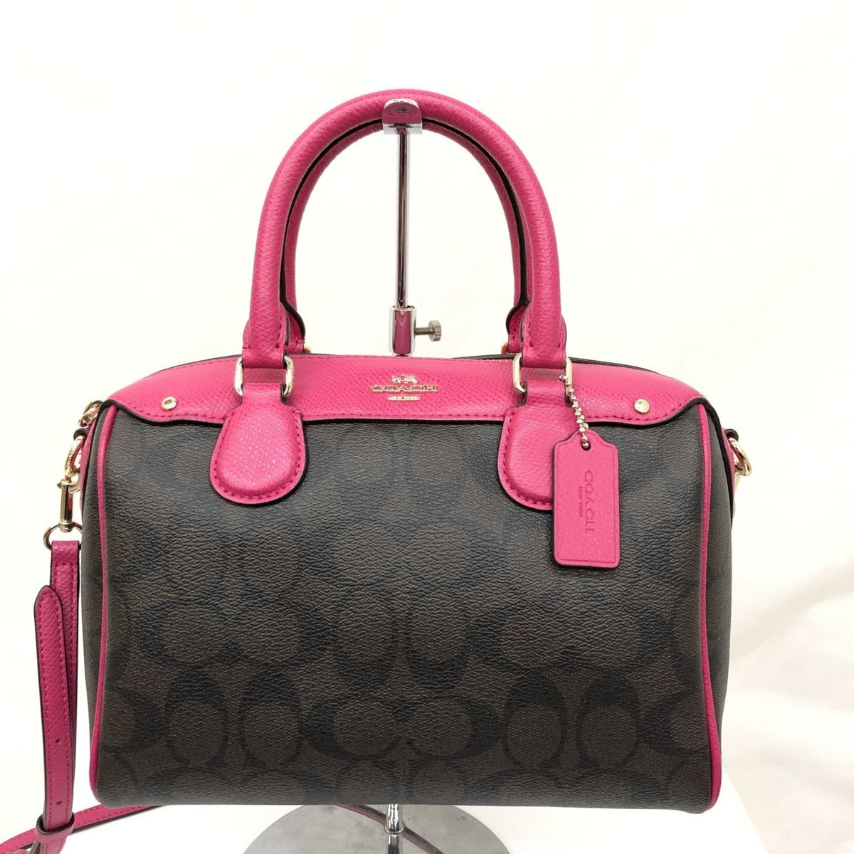極美品 COACH コーチ ミニボストンバッグ 2WAY F36702 シグネチャー 