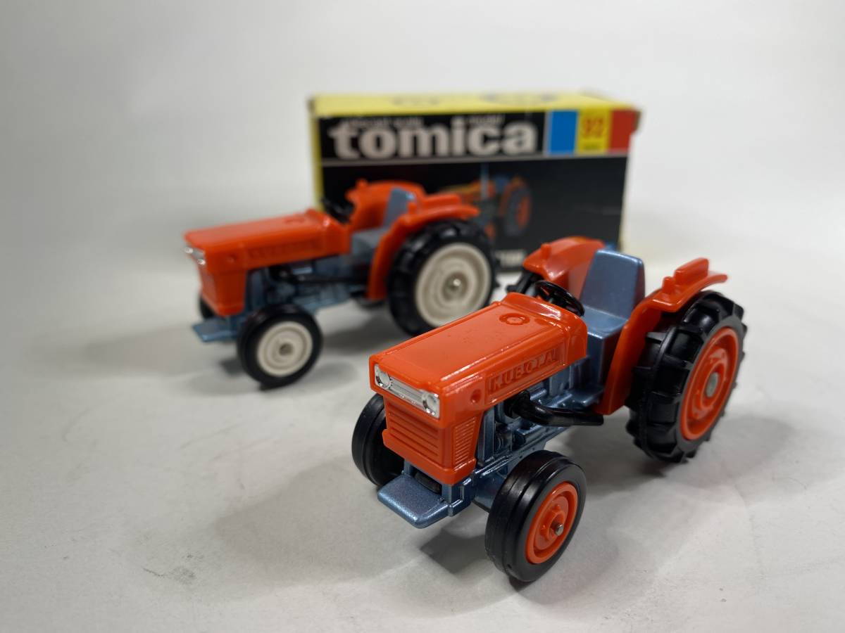 トミカ 92-1-1 & 8 クボタ トラクター O/M.BL & CR/M.BL 白キャップ 