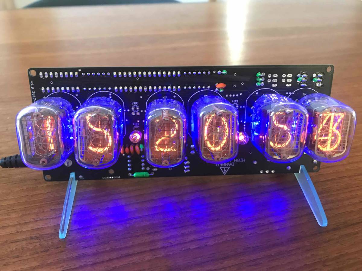 Led 時計 ニキシー管時計 キット Amazon co jp ニキシー管風置き時計 