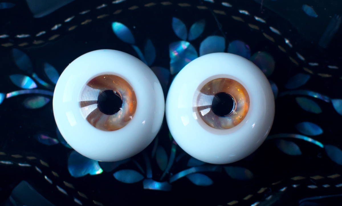 kukka* ドール用グラスアイ 約18mm 093 火蛋白石 人形、キャラクター