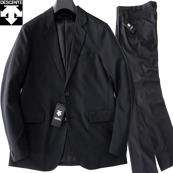 新品 DESCENTE デサント 高機能 ツイル ストレッチ スーツ S 黒 