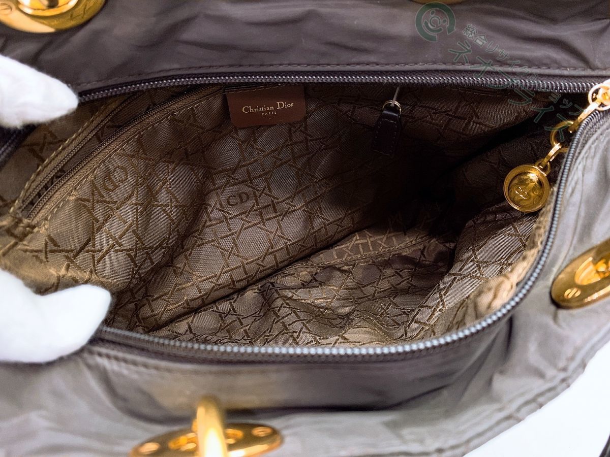 ◇Z7722 ベタ無し Dior レディディオール ナイロン カナージュ ハンド 