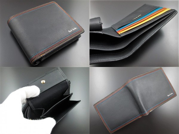 ☆数量限定☆新品箱なし ポールスミス 人気ステッチ 折り財布 黒☆