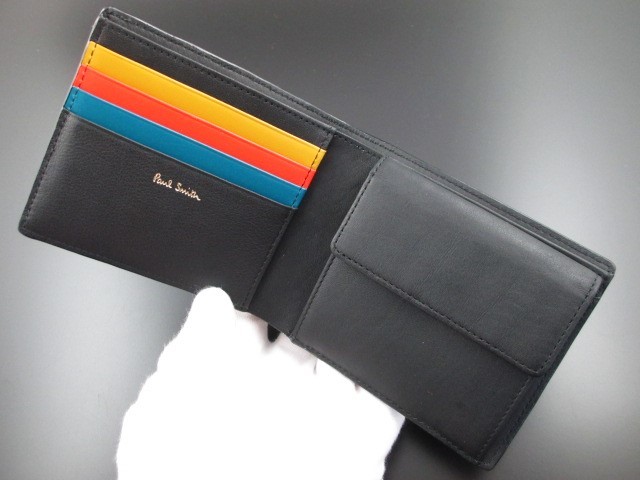 ☆数量限定☆新品箱なし ポールスミス 人気ステッチ 折り財布 黒☆