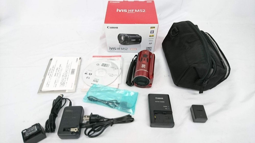 キヤノン Canon デジタルビデオカメラ iVIS HF M52 レッド 光学10倍