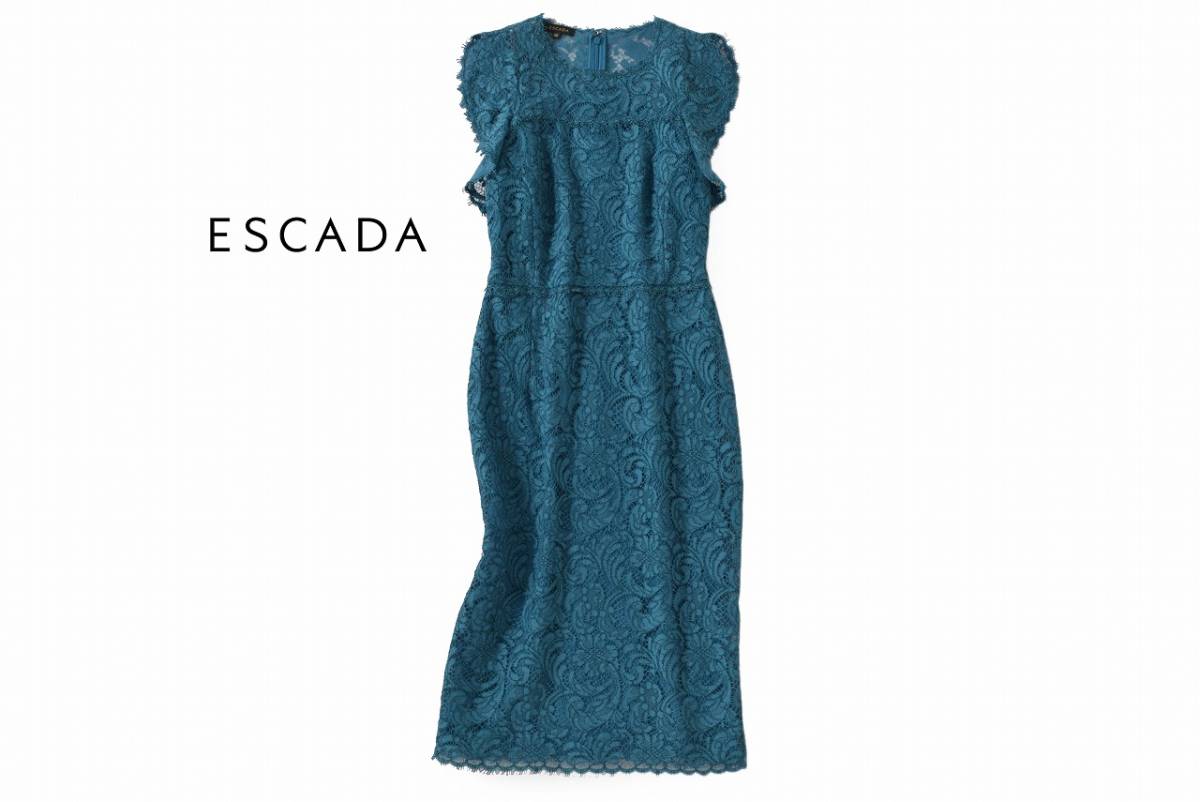 美品★ESCADAエスカーダ21万★34size/9号★ワンピースJ174