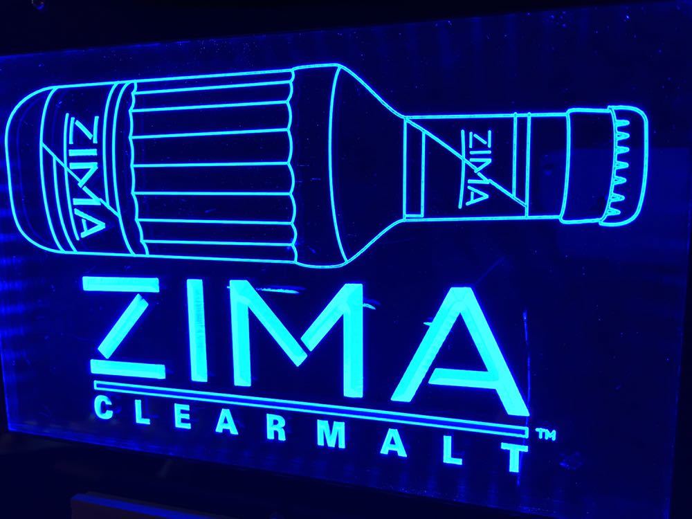 希少品 ZIMA 非売品 LED 電飾 電光 アクリル 看板 ネオン サイン 壁 