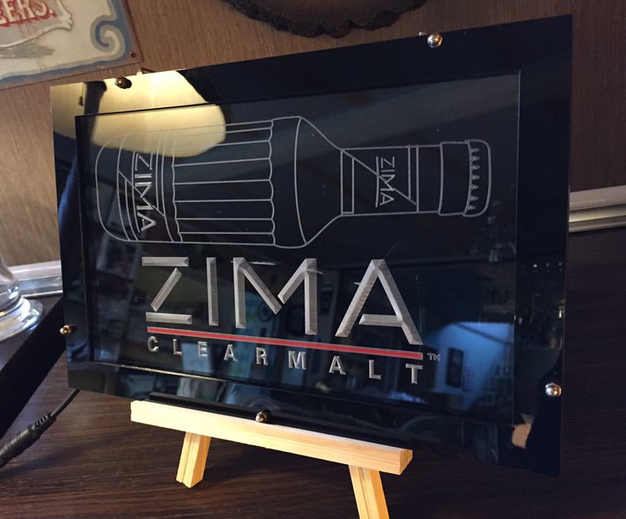 希少品 ZIMA 非売品 LED 電飾 電光 アクリル 看板 ネオン サイン 壁 
