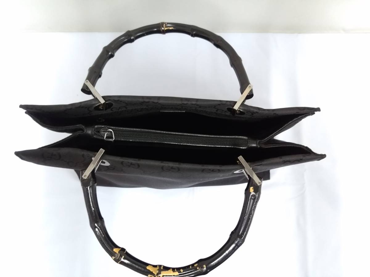 美品】GUCCI グッチ バンブー GG柄 ナイロンキャンバス トートバッグ 