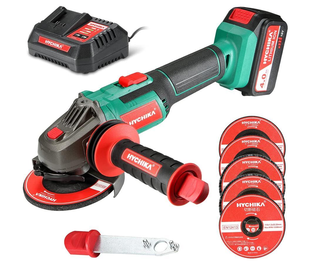 限定セール，新品 ディスクグラインダー 18V充電式グラインダー 砥石径115mm 8500回転/分 電動サンダー 4.0Ah大容量バッテリー 保護カバー調整 金属の研磨(ディスクグラインダー)｜売買されたオークション情報、y ディスクグラインダー