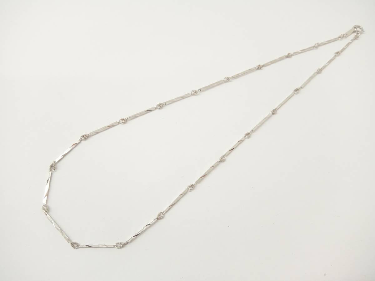 Pt850 40cm 6.4g プラチナ 切子チェーンネックレス(プラチナ)｜売買 