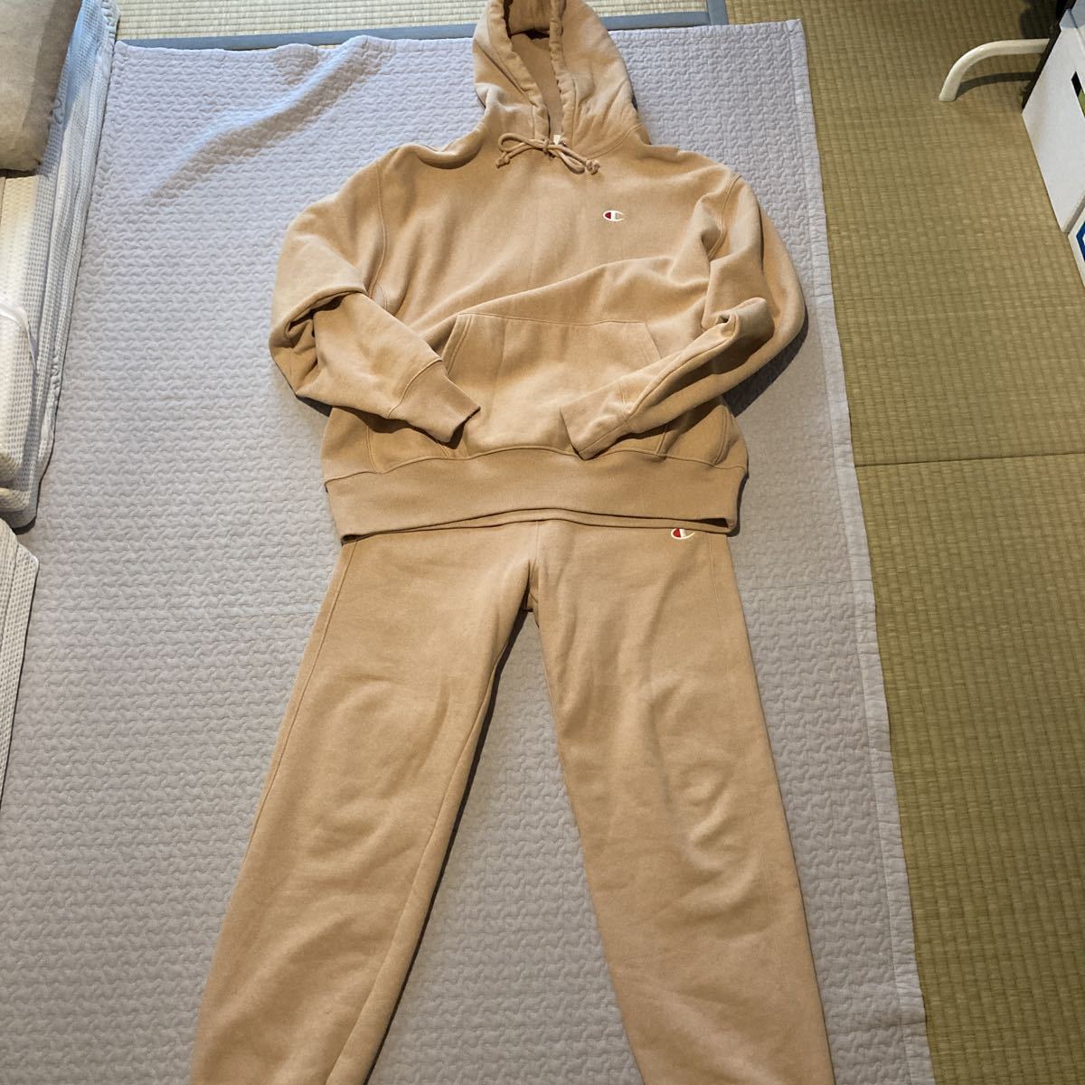海外限定　Champion セットアップ ベージュ　XL M 上下セット 