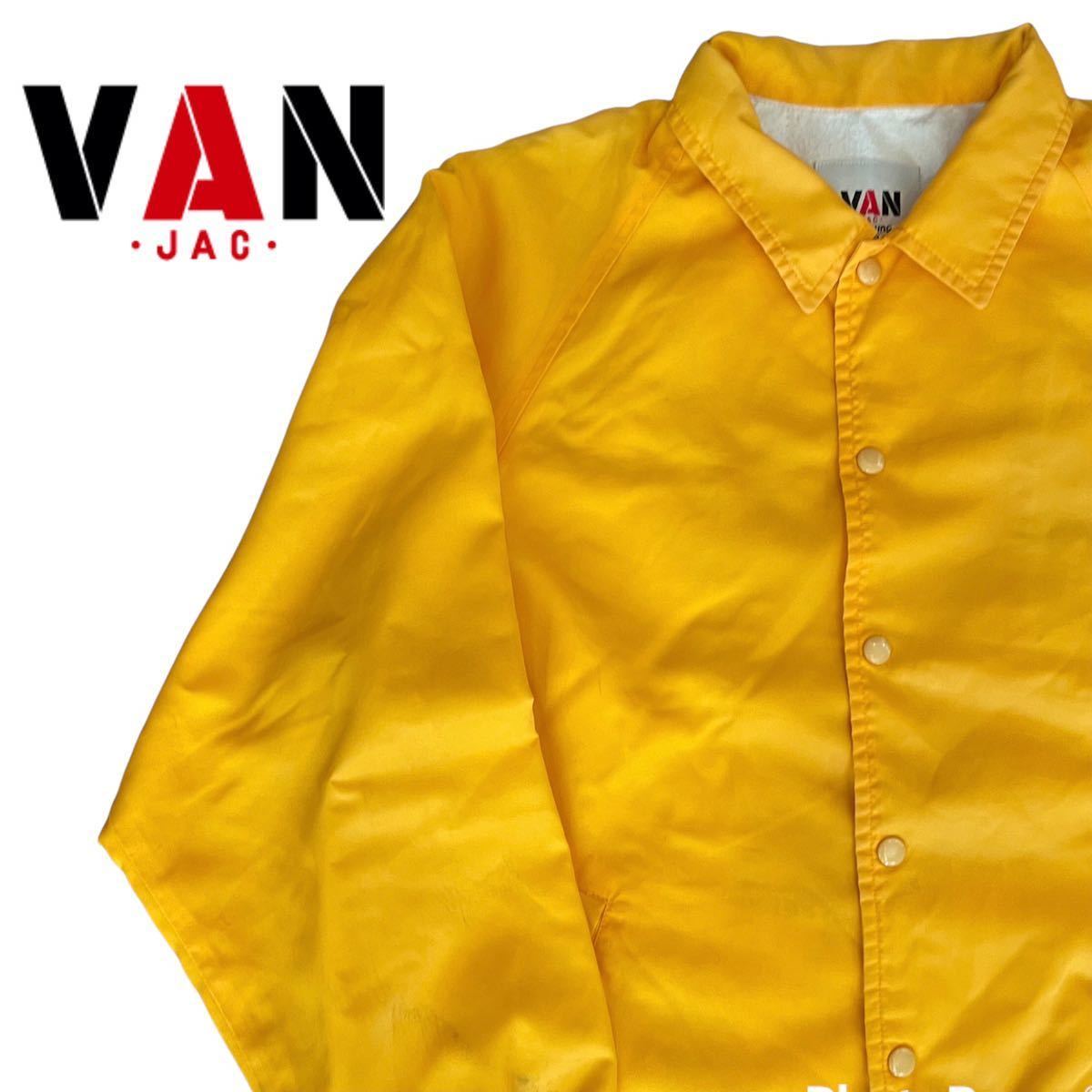 VAN JAC アーチロゴ コーチジャケット イエロー ヴァンジャケット 
