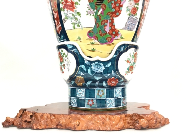 工芸品 伝統工芸 染錦金彩色絵大花瓶 有田焼 金龍窯 博山