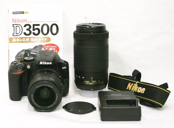 #G3072■ニコン　D3500 + WズームセットAF-P18-55，70-300DX VR■ | D3500 Nikon キット&frasl;ダブルズームキット D5300 Cランク