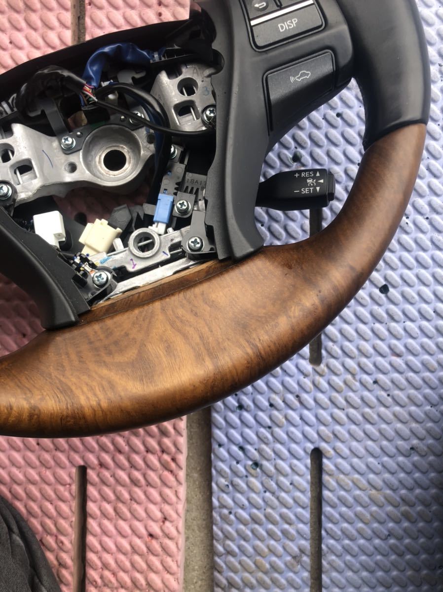 レクサス LS460 後期 純正ステアリング 革スレ無し コンビハン コンビ