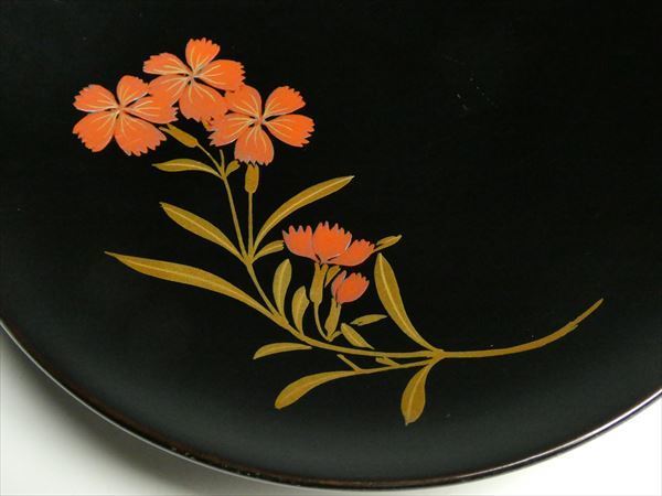 花蒔絵皿 公式 商品詳細ページアンティーク雑貨 輪島塗 春帆造 花丸