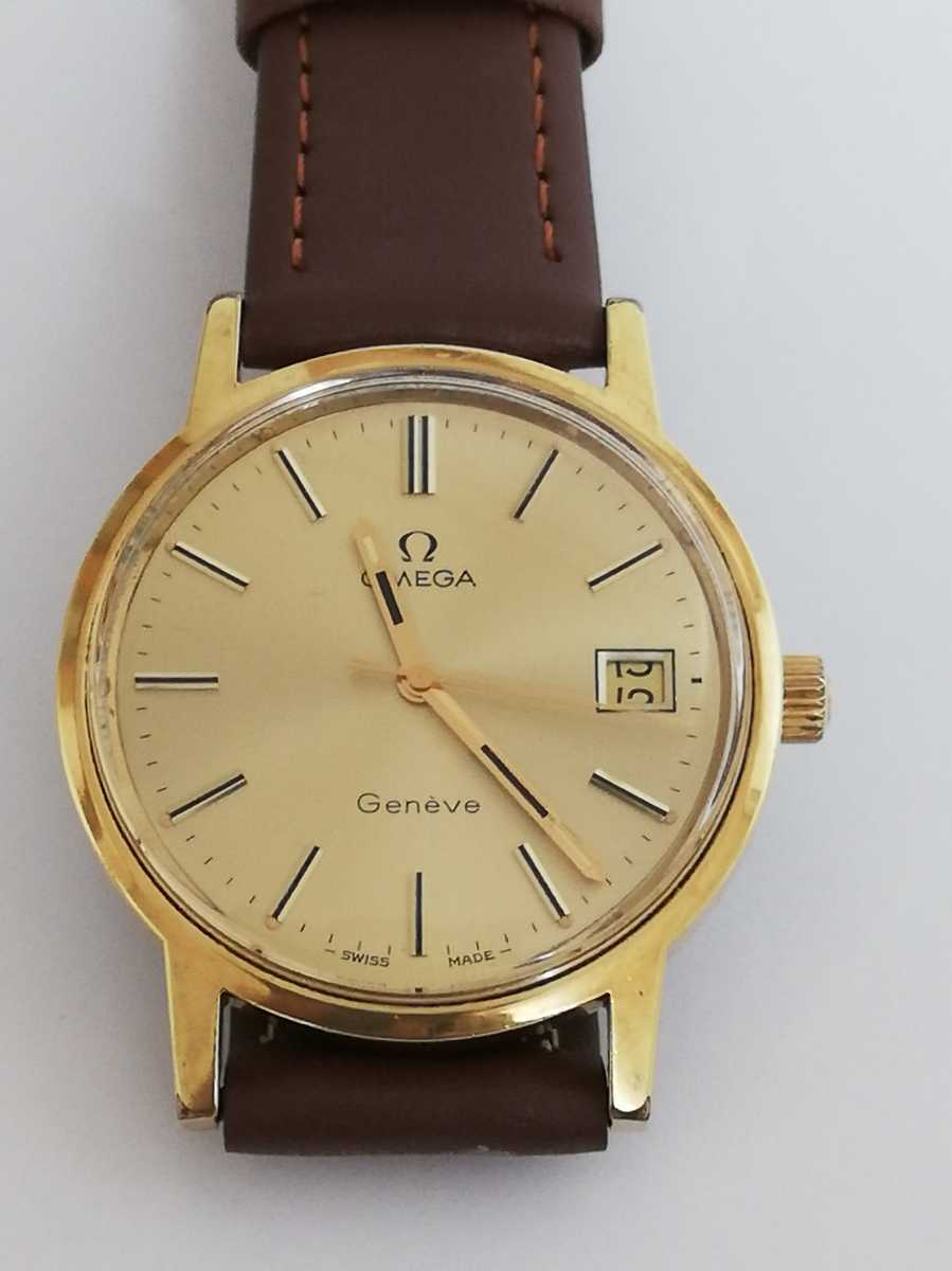 ☆稼働 美品 OMEGA オメガ ジュネーブ デイト 箱付 ジュネーブ オメガ 