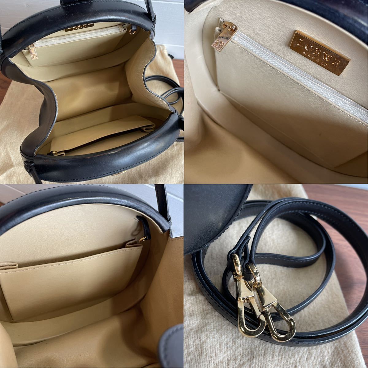 100円～ LOEWE ロエベ ヴィンテージ ラウンド 丸型 アナグラム ロゴ 