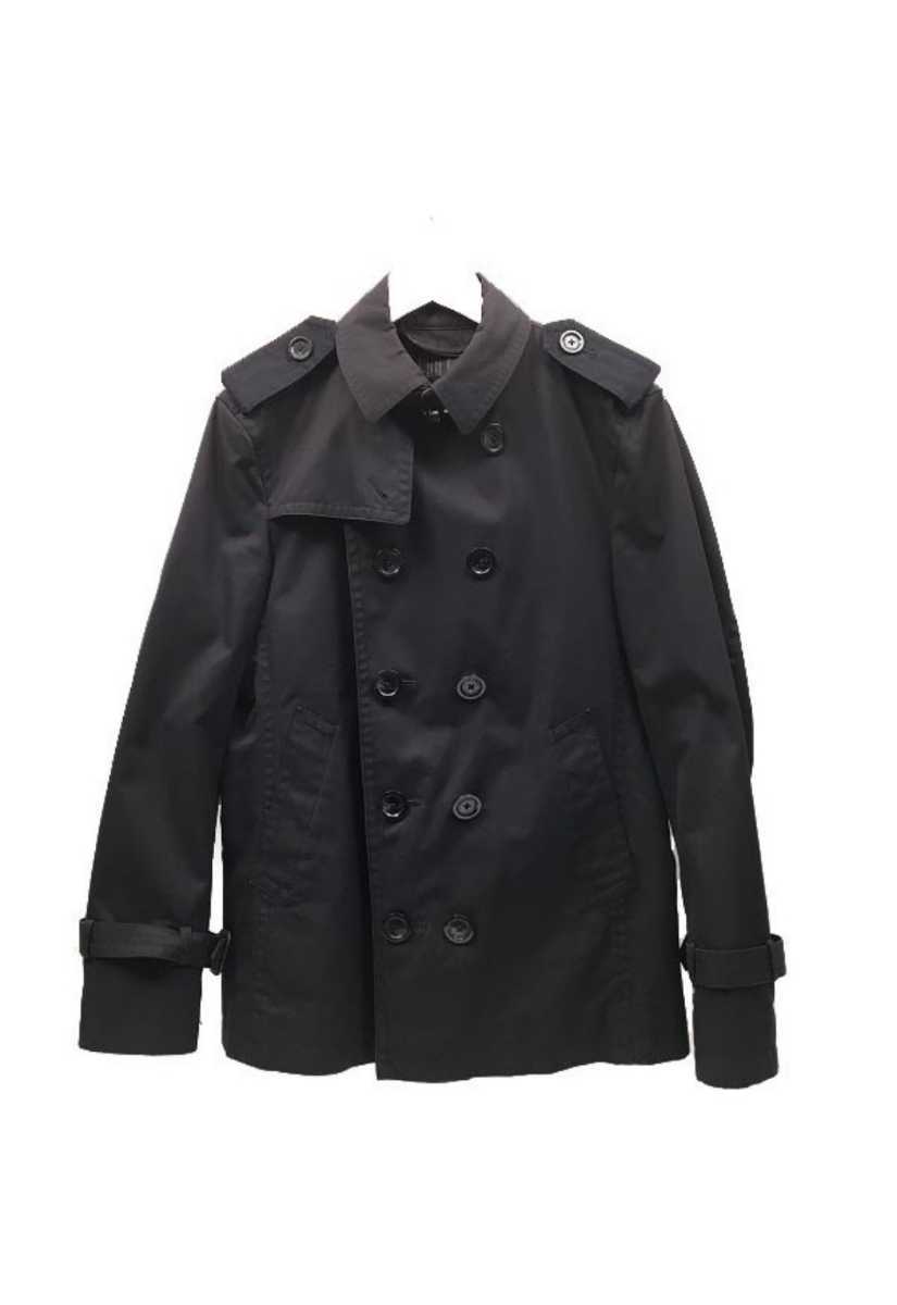 全国無料，品質保証 バーバリー ブラックレーベル Burberry BLACK LABEL 着こなしやすいショート トレンチコート アウター Lサイズ 定番の黒(コート)｜売買されたオークション情報、yahooの商品情報をアーカイブ公開 - 男性用