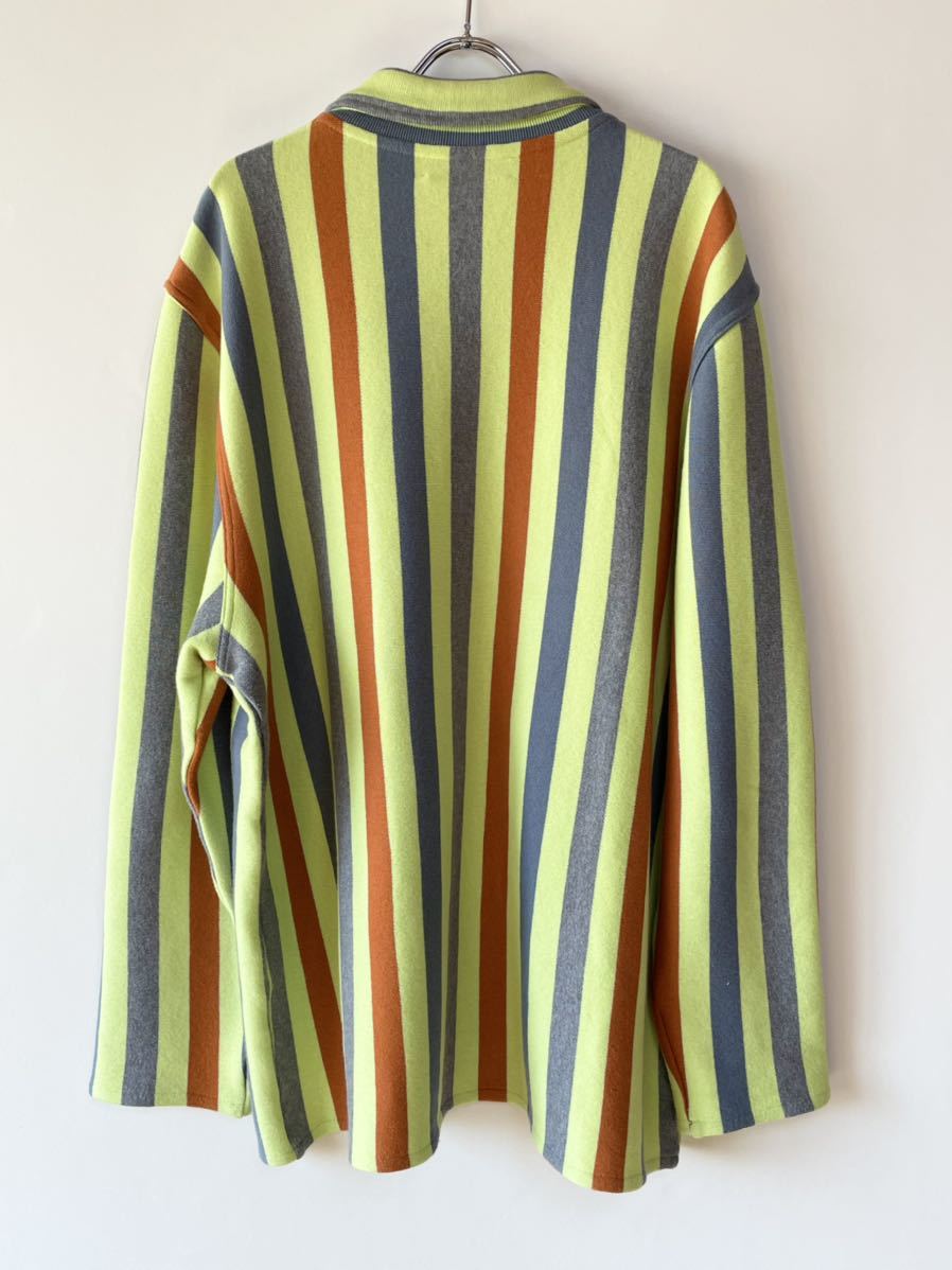 CABaN コットンカシミヤ ストライプポロニットカーディガン L メンズ