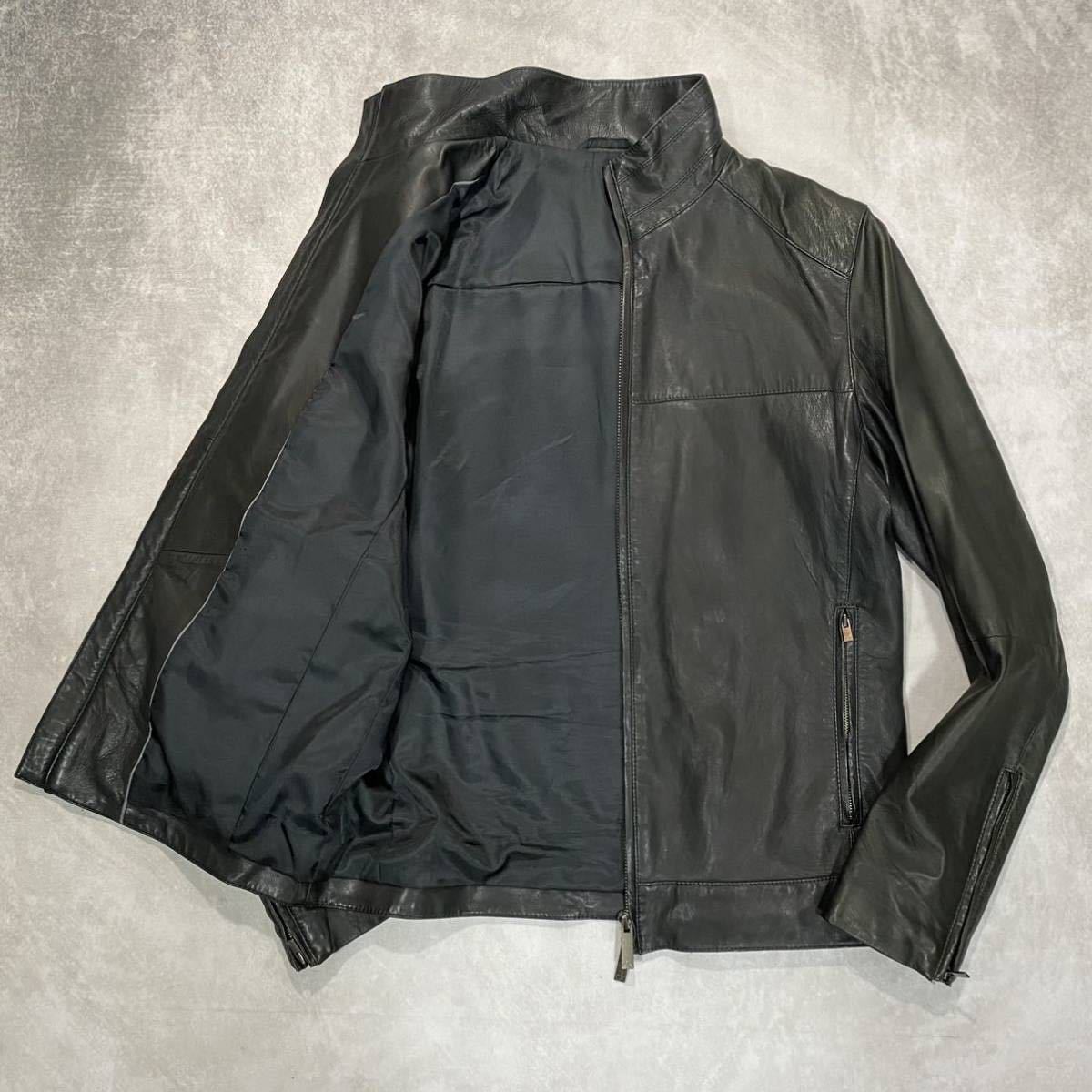 メンズ レザージャケット ライダースジャケット スタンドカラー 